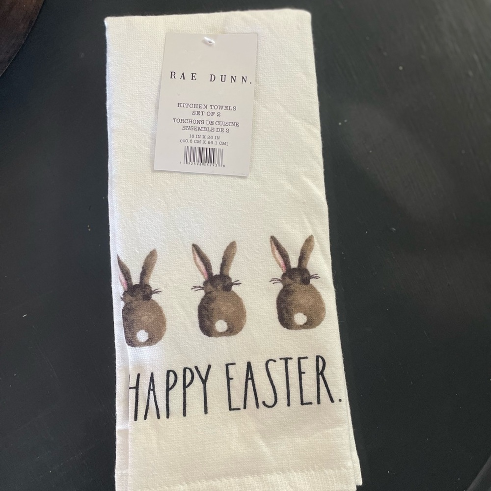 Rae Dunn Happy Easter Tea Towels Set of Two